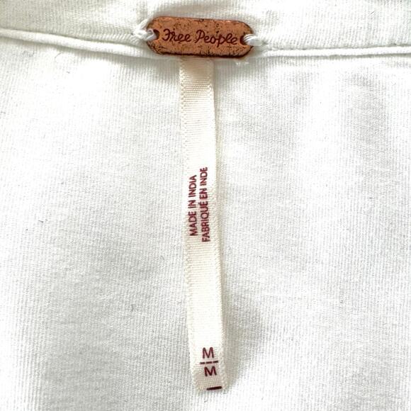 Free People Constance Mini Dress Embroidery Button-Up Long Sleeve Cotton White M - Picture 13 of 14